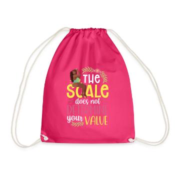 Die Waage Bestimmt Nicht Deinen Wert Bodyshaming - Turnbeutel - Fuchsia - Vorne