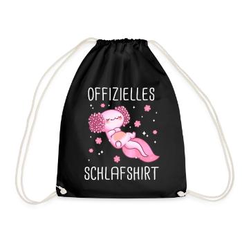 Axolotl Schwanzlurch Axolotls - Turnbeutel - Schwarz - Vorne