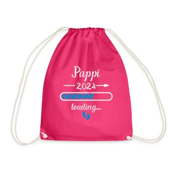 Pappi 2024 Loading Schwangerschaft Papa Vater - Turnbeutel - Fuchsia - Vorne