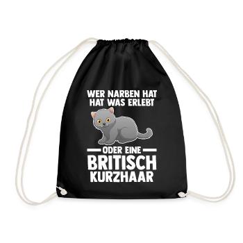 Britisch Kurzhaar Katze - Turnbeutel - Schwarz - Vorne