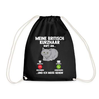 Britisch Kurzhaar Katze - Turnbeutel - Schwarz - Vorne