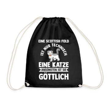 Scottish Fold Katze - Turnbeutel - Schwarz - Vorne