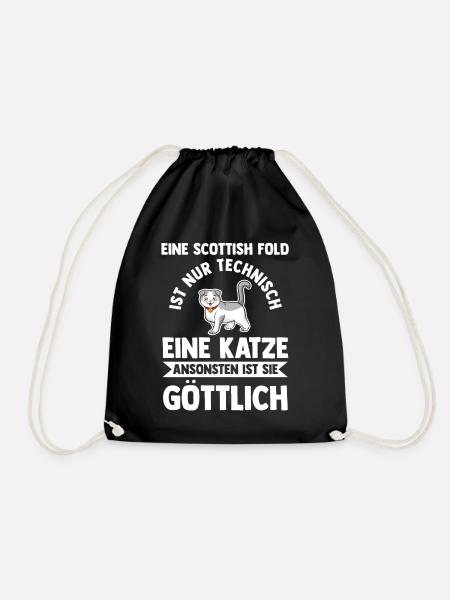 Scottish Fold Katze - Turnbeutel - Schwarz