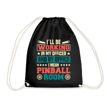 Flipper Retro Pinball Flipperautomat Bumper - Drawstring Bag - black - Front