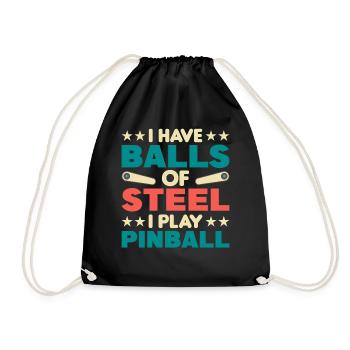 Flipper Retro Pinball Flipperautomat Bumper - Drawstring Bag - black - Front