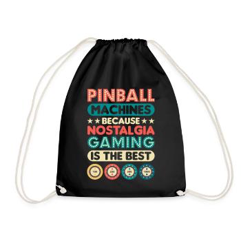 Flipper Retro Pinball Flipperautomat Bumper - Turnbeutel - Schwarz - Vorne
