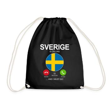 SVERIGE APPELLE AU DRAPEAU SUÉDOIS LE SLOGAN SUÉDOIS - Sac de sport léger - noir - Devant