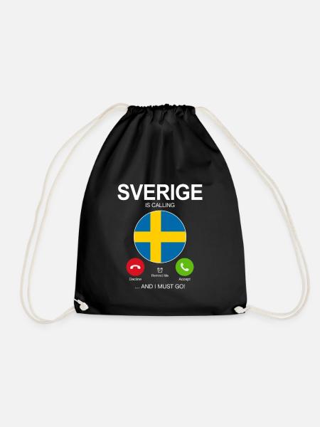 SVERIGE RUFT AN SCHWEDISCH FLAGGE SCHWEDEN SPRUCH - Turnbeutel - Schwarz