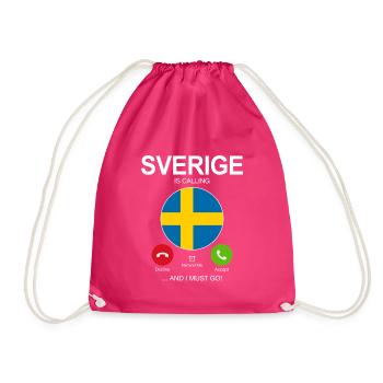 SVERIGE APPELLE AU DRAPEAU SUÉDOIS LE SLOGAN SUÉDOIS - Sac de sport léger - fuchsia - Devant