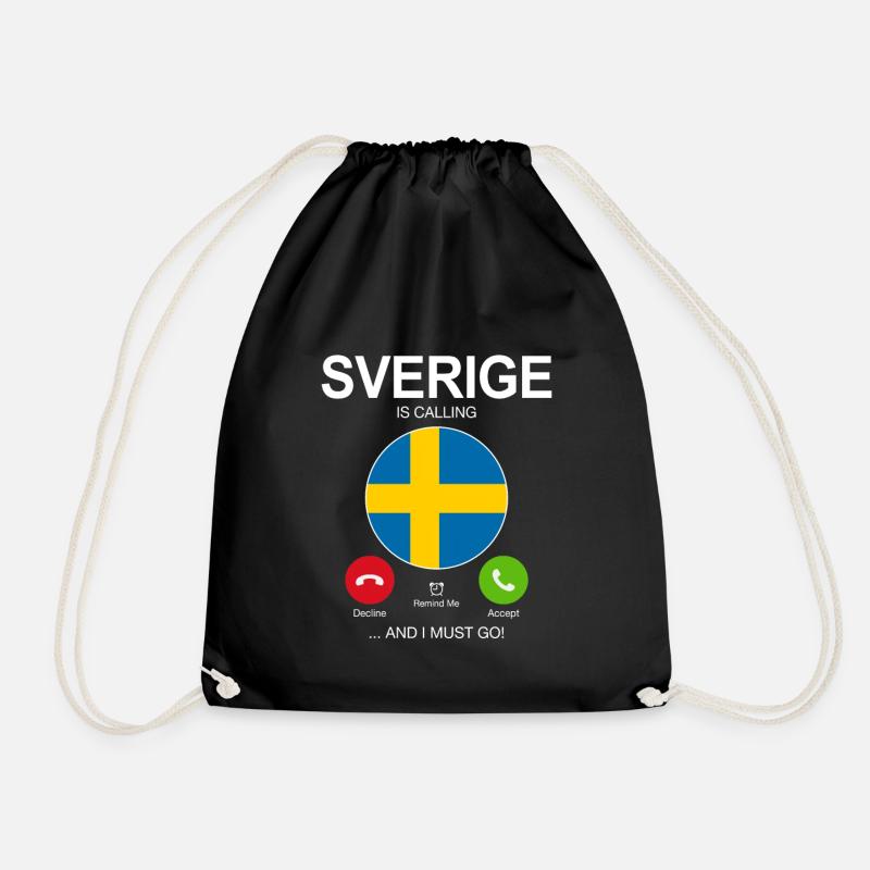 SVERIGE RUFT AN SCHWEDISCH FLAGGE SCHWEDEN SPRUCH - Turnbeutel - Schwarz