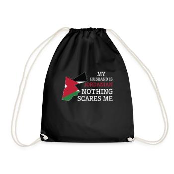 Rien ne me fait peur Mon mari est jordanien - Sac de sport léger - noir - Devant