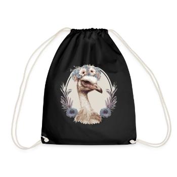 Couronne de fleur d’autruche Artistique Floral Ferme Animal P - Sac de sport léger - noir - Devant