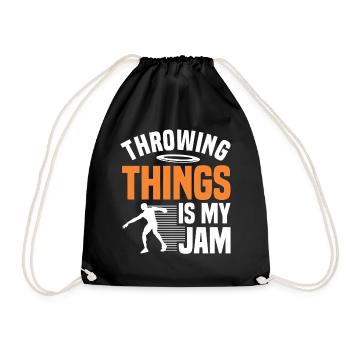Discus Throw Discus Thrower Athletics Discus - Drawstring Bag - black - Front