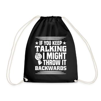 Discus Throw Discus Thrower Athletics Discus - Drawstring Bag - black - Front