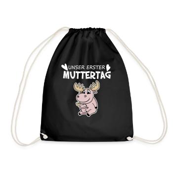 Muttertag - erster Muttertag Geschenk - Turnbeutel - Schwarz - Vorne