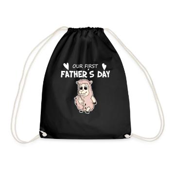 Father's Day - First Father's Day Gift - Drawstring Bag - black - Front