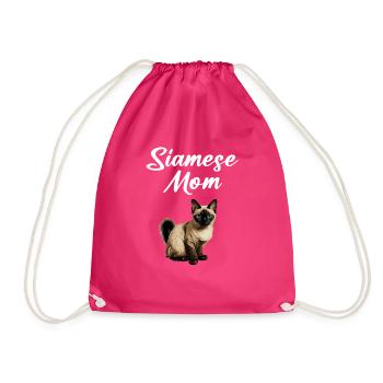 Siamese Cat - Drawstring Bag - fuchsia - Front