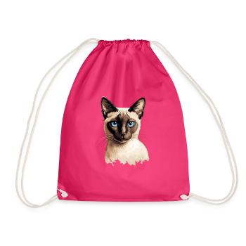 Chat siamois - Sac de sport léger - fuchsia - Devant