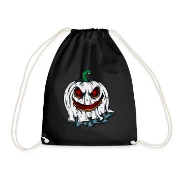 Ghost Pumpkin Glowing Skeleton Halloween - Drawstring Bag - black - Front