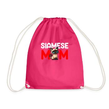 Siamese Cat - Drawstring Bag - fuchsia - Front