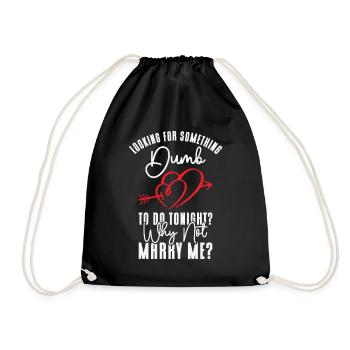 Dumb Wedding Heart Couple Relationship Romance - Drawstring Bag - black - Front