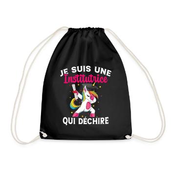 Femme Institutrice Qui Déchire Idée Enseignant - Sac de sport léger - noir - Devant