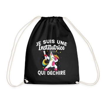 Femme Institutrice Qui Déchire Idée Enseignant - Sac de sport léger - noir - Devant