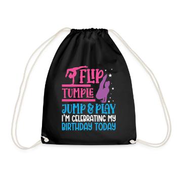 Funny Gymnastics for Girls - Drawstring Bag - black - Front