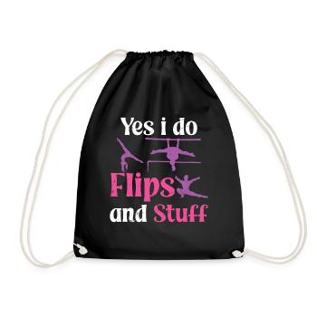 Funny Gymnastics for Girls - Drawstring Bag - black - Front