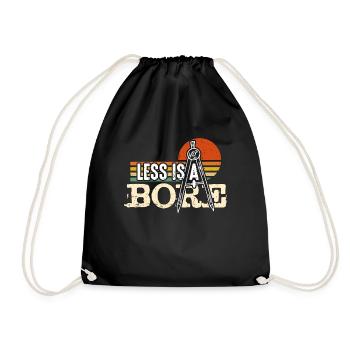 Architecture Less Is A Bore Retro Architectural - Drawstring Bag - black - Front