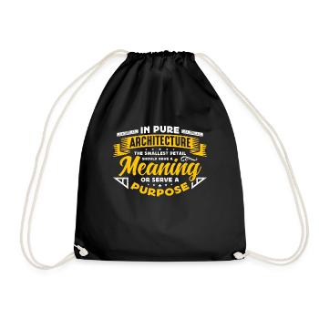 Architecture In Pure Architecture The Construction - Drawstring Bag - black - Front