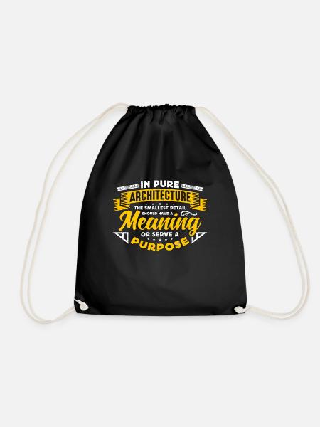 Architecture In Pure Architecture The Construction - Drawstring Bag - black
