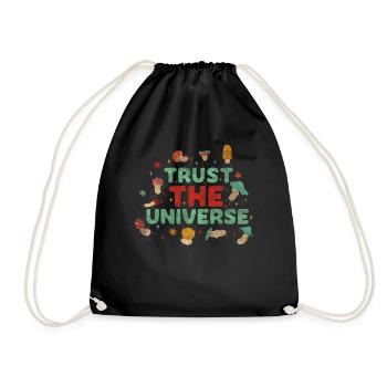 Trust The Universe Hippie Mushroom - Drawstring Bag - black - Front