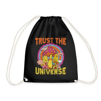 Trust The Universe Hippie Mushroom - Drawstring Bag - black - Front