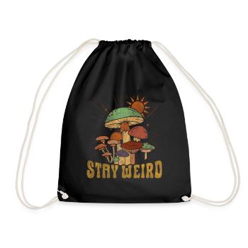 Restez bizarre Hippie Mushroom - Sac de sport léger - noir - Devant