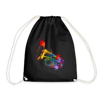 Splash Tuba Musical Musician Tubaist - Turnbeutel - Schwarz - Vorne