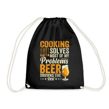 La cuisine résout la plupart de mes problèmes La bière noie le - Sac de sport léger - noir - Devant