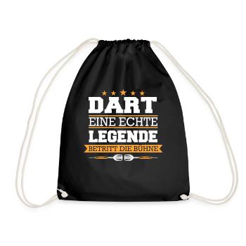 Dart Darts Dartspieler Dartsport - Turnbeutel - Schwarz - Vorne