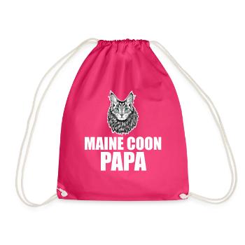 Maine Coon Cat - Drawstring Bag - fuchsia - Front