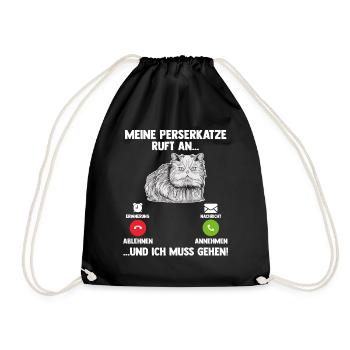 Persakatze Katze - Turnbeutel - Schwarz - Vorne