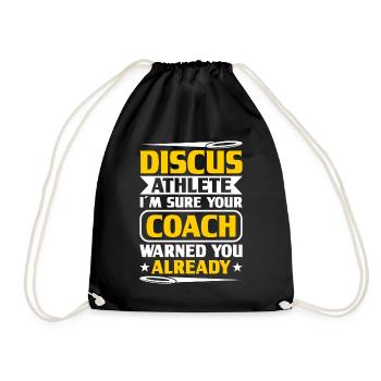 Discus Throw Discus Thrower Athletics Discus - Drawstring Bag - black - Front