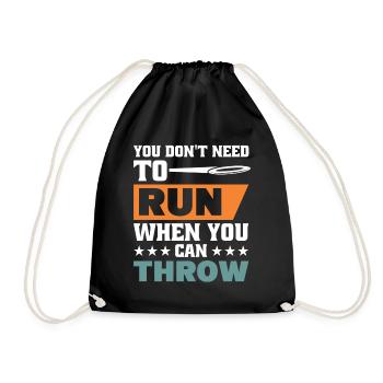 Discus Throw Discus Thrower Athletics Discus - Drawstring Bag - black - Front