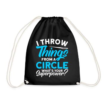 Discus Throw Discus Thrower Athletics Discus - Drawstring Bag - black - Front