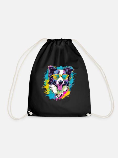 Border Collie Hund Hunderasse - Turnbeutel - Schwarz