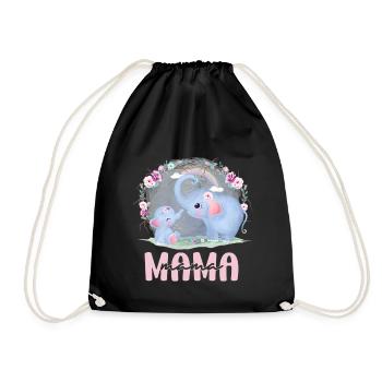 Elephant Mom Maman Mother Mother’s Day Idée cadeau - Sac de sport léger - noir - Devant