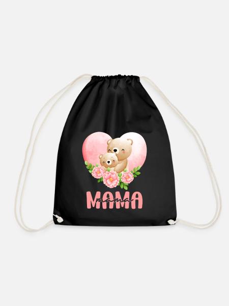 Bär Mama Mom Mutter Muttertag Geschenkidee - Turnbeutel - Schwarz