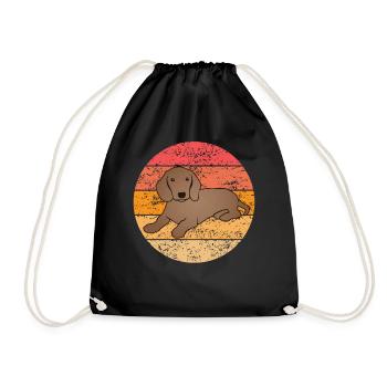 Teckel Dachshund Dog Lover Retro Cadeau - Sac de sport léger - noir - Devant