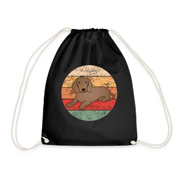 Teckel Dachshund Dog Lover Retro Cadeau - Sac de sport léger - noir - Devant