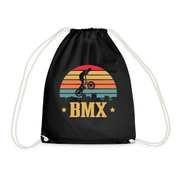 vintage Bike Outfit, Fahrrad Urban Freestyle BMX - Turnbeutel - Schwarz - Vorne