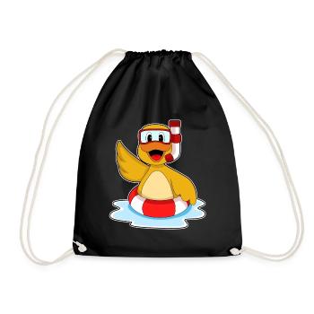 Ente Schwimmen Schwimmring Sommer - Turnbeutel - Schwarz - Vorne